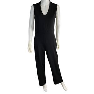 Tahari Sleeveless V-neck Jumpsuit Black Size 6 Womens Black Long Pants